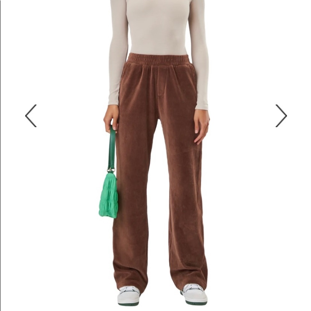 Brown stretch corduroy pants
